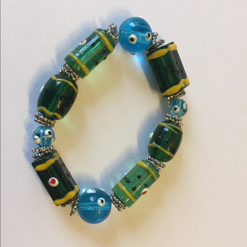 Glass beaded bracelet